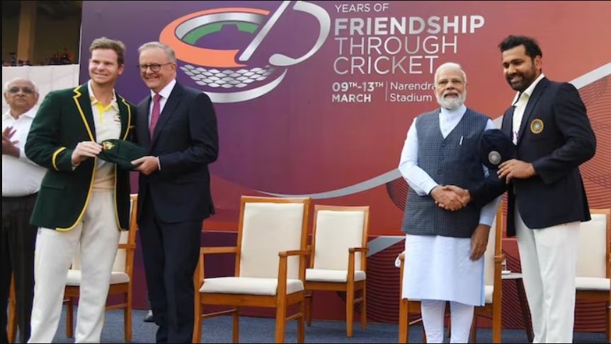 PM Modi, Aussie PM Anthony Albanese take lap of honour, present caps to cricketers ahead of 4th Test