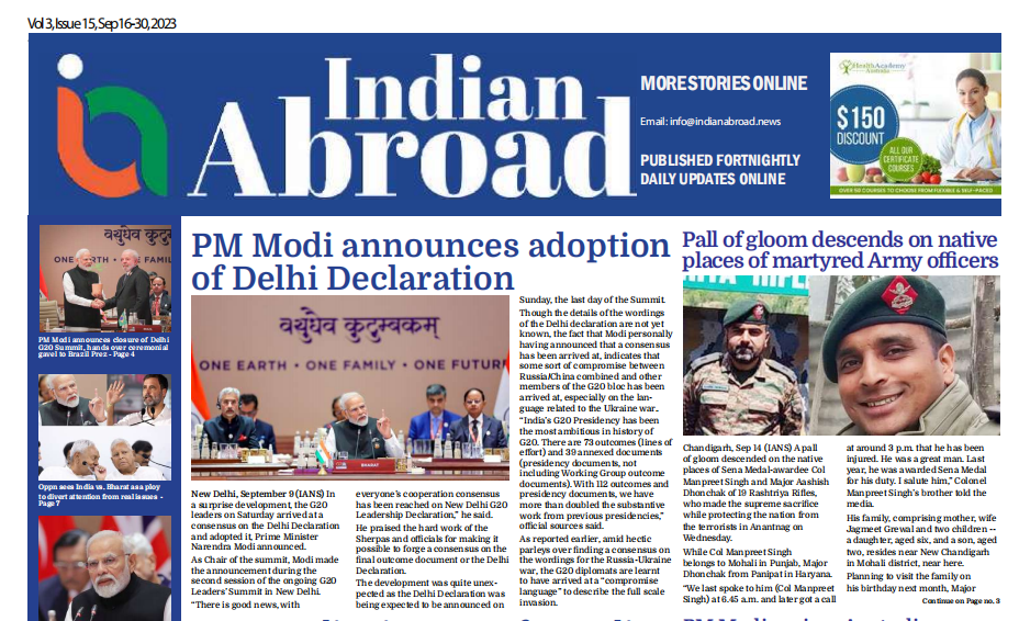 Indian Abroad – Sept 16-30, 2023