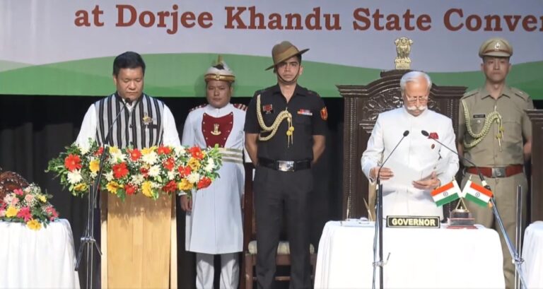 Pema Khandu takes oath as Arunachal CM for 3rd straight term