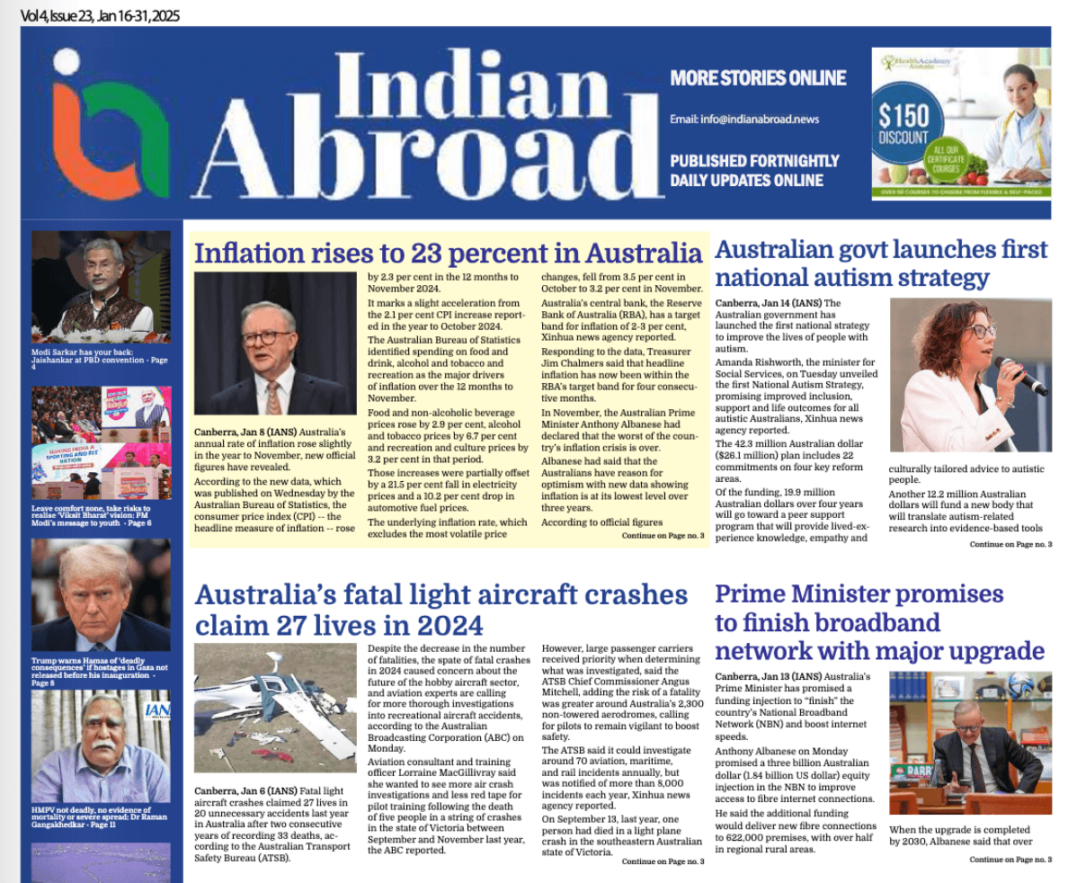 Indian Abroad – January 16-31-2025