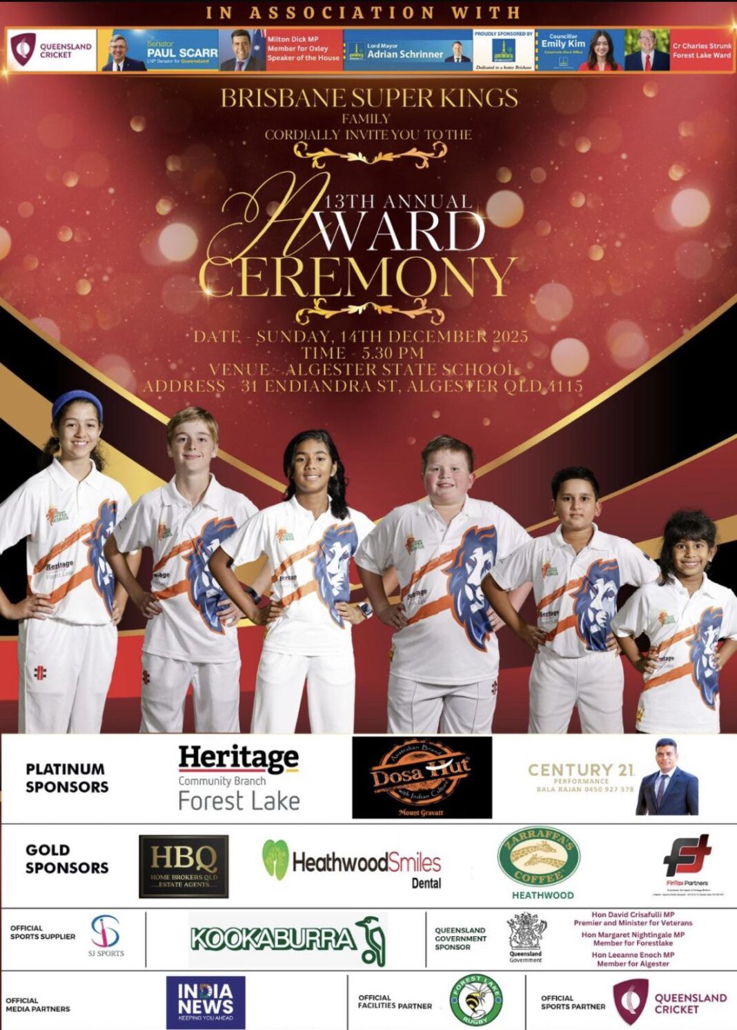 Brisbane Super Kings to host 13th annual awards night in Algester