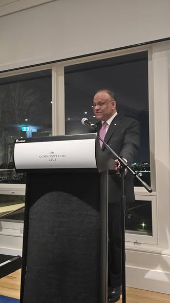 High Commissioner Nagesh Singh addresses Commonwealth Club dinner